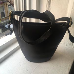 Mini Coach bucket bag, vintage leather